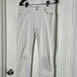 White Paige Verdugo Ankle Jeans Raw Hem Edge